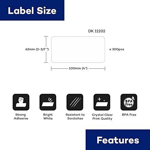 5X Brother DK-11202 Einzeletiketten – schwarz auf weiß-62 *100mm - 300 labels - Trustkauf Arena