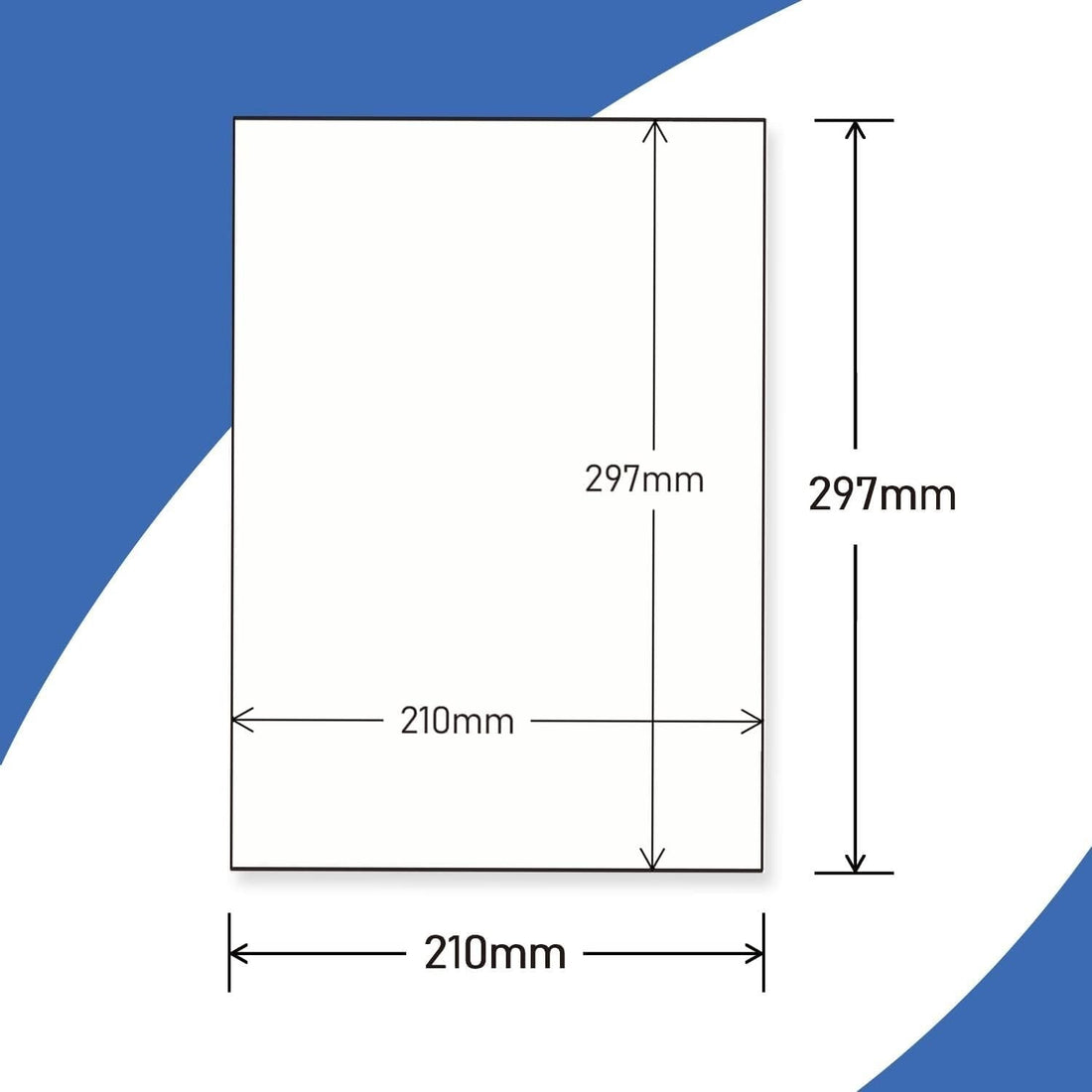 A4 Etiketten 210x297mm, 1/Blatt – 100 Bögen, weiß matt, Drucker-kompatibel