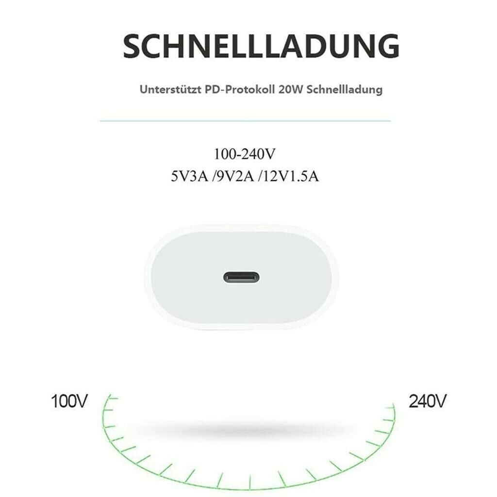 Für Apple iPhone 14 13 12 11 Pro Ladegerät Netzteil 20W USB-C iPad Power Adapter