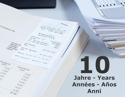 5x BPA-freie Thermorollen 57x45mm, 12mm Kern, 25m