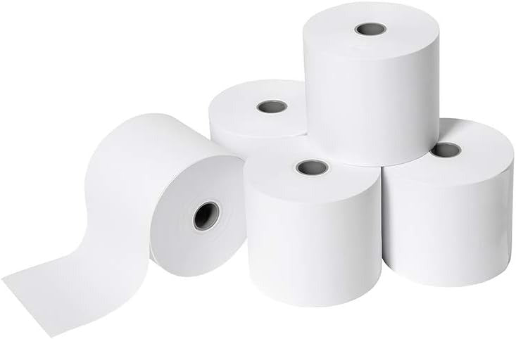 5er-Pack Additionsrollen 57mm x 40m, 12mm Hülse – holzfrei, weiß