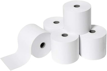 5er-Pack Additionsrollen 57mm x 40m, 12mm Hülse – holzfrei, weiß