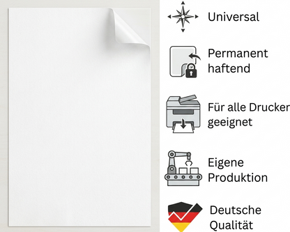 Morrent Aufkleberpapier A4 Matt – 100 Blatt (205 x 297 mm)