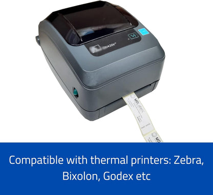 Thermo-Etiketten 50x30mm, 1000/Rolle – weiß, permanent, Zebra/Brother-kompatibel