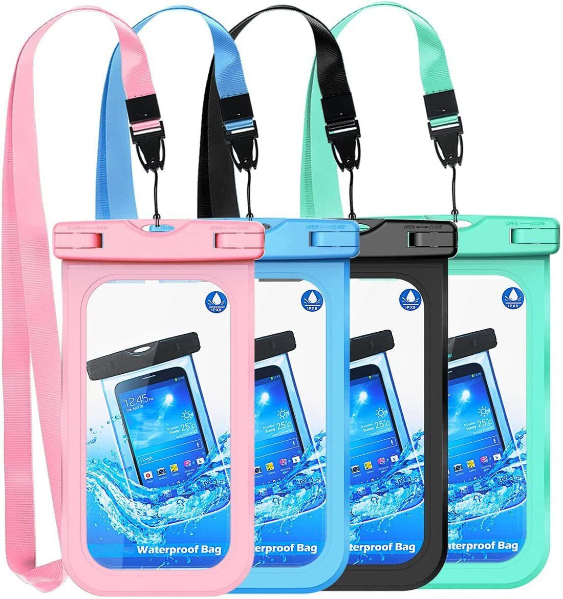 wasserdichte Handyhülle 2 Stück Unterwasser Handytasche IPX8 Wasserfeste Handy Hülle für Smartphone iPhone  Sumsung universal 7 Zol